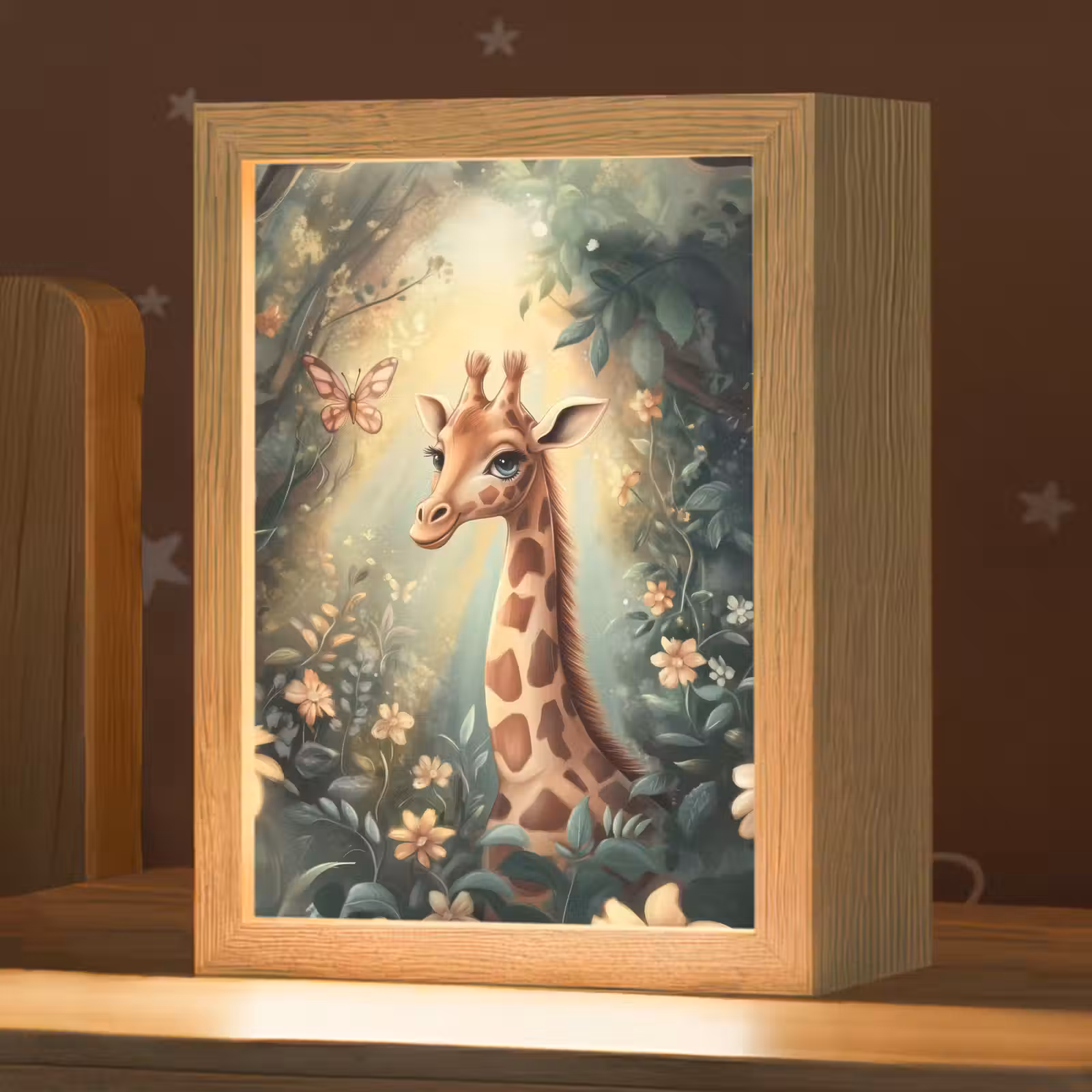 Nachtlampje - Giraffe - Jungle - Bloemen — 1