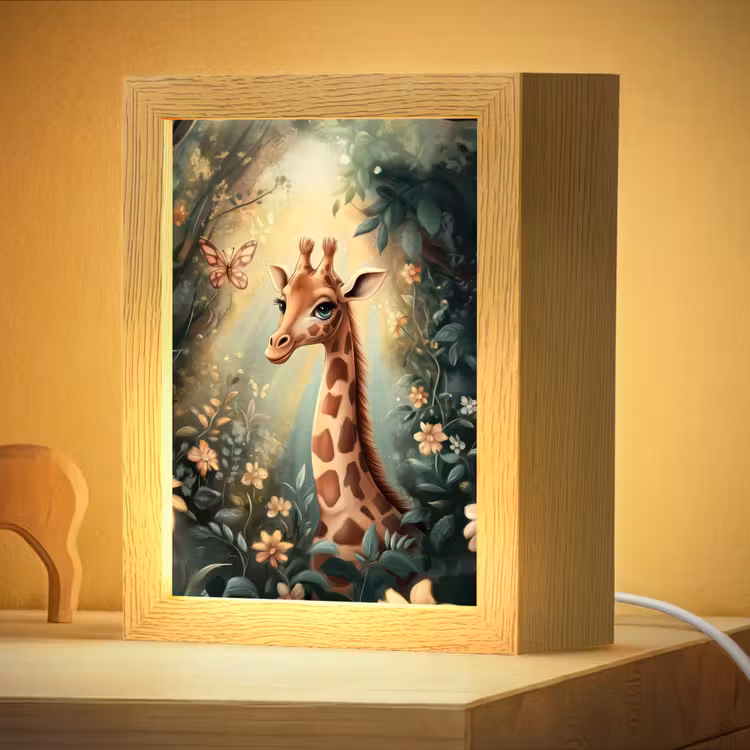 Nachtlampje - Giraffe - Jungle - Bloemen — 4