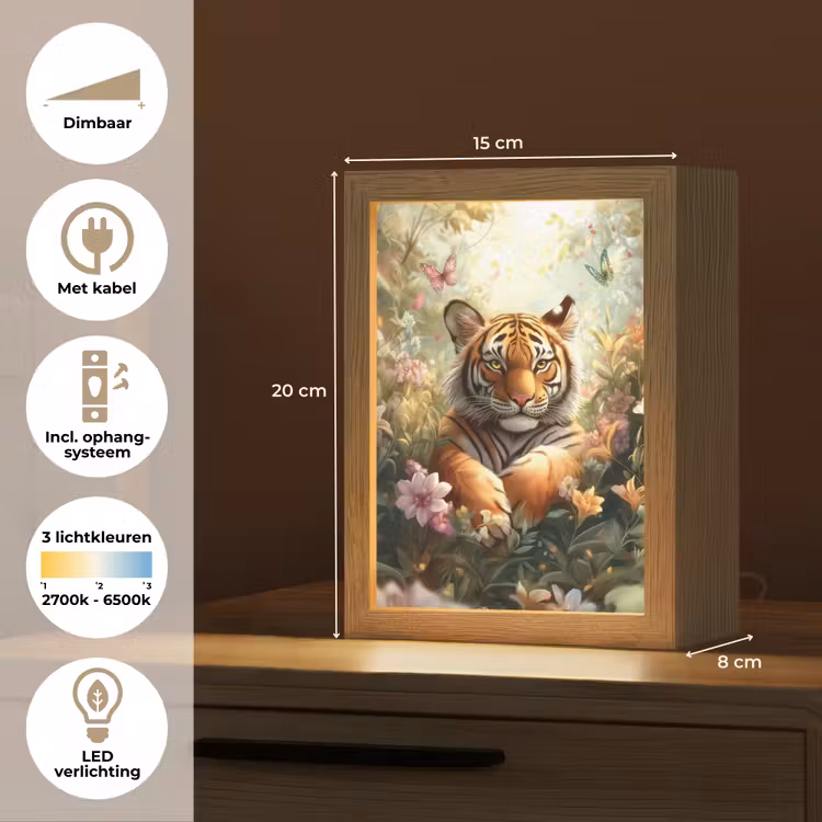 Nachtlampje - Tijger - Bloemen - Jungle - Dieren — 2