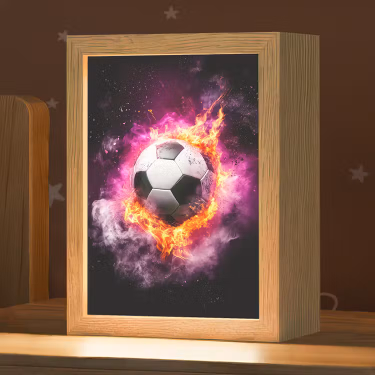 Nachtlampje - Voetbal - Roze - Vuur — 1