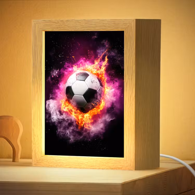 Nachtlampje - Voetbal - Roze - Vuur — 4