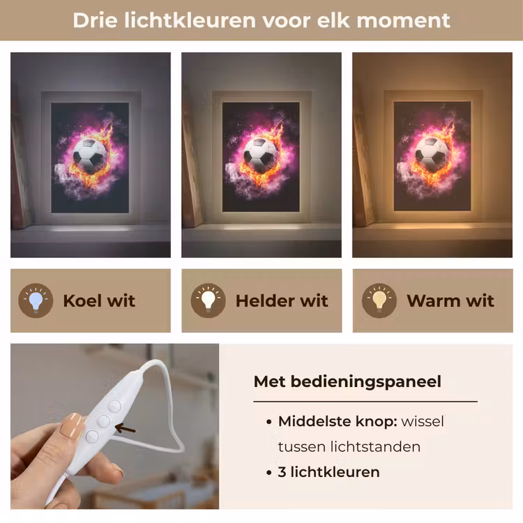 Nachtlampje - Voetbal - Roze - Vuur — 5