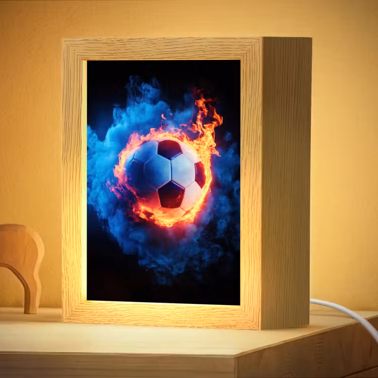 Nachtlampje - Voetbal - Vuur - IJs - Blauw — 4