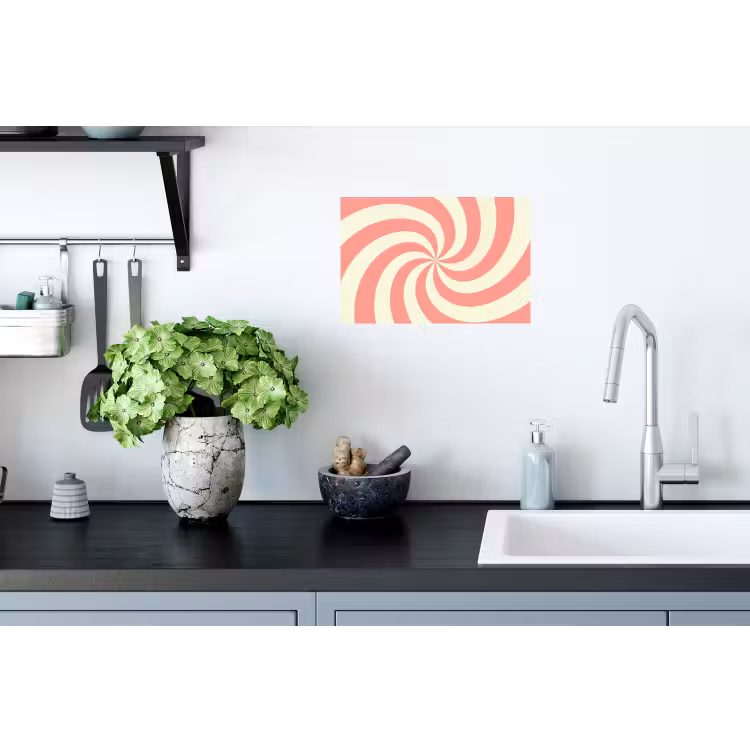 Muursticker - Spiraal - Patroon - Abstract - Roze - Beige — 2