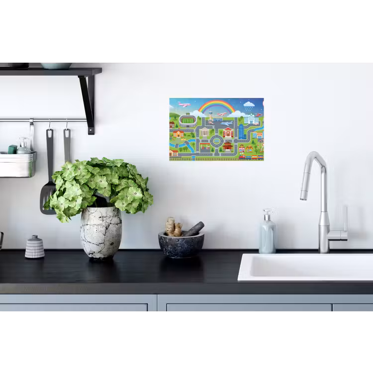 Muursticker - Stad - Plattegrond - Cartoon — 2