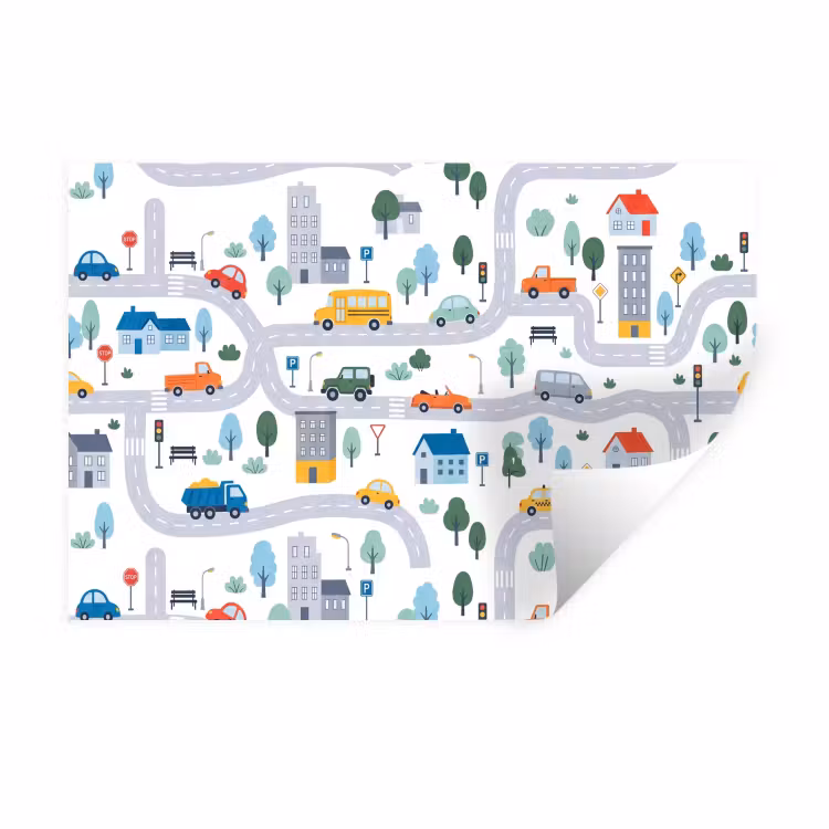 Muursticker - Stad - Verkeer - Patroon — 1