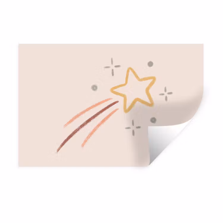 Muursticker - Ster - Vallend - Illustratie - Pastel — 1