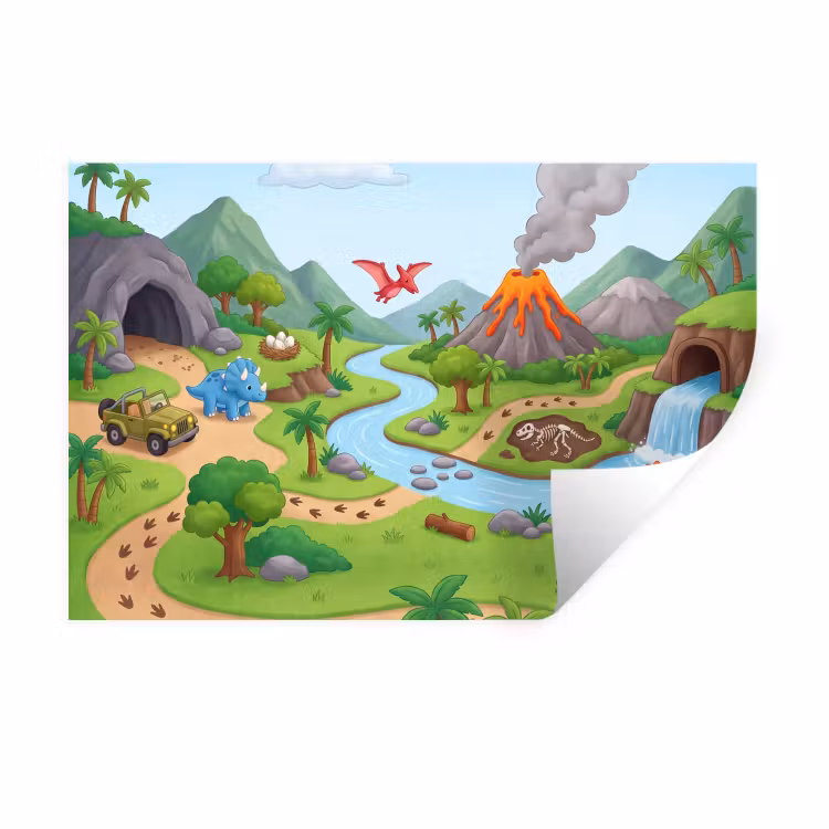 Muursticker - Vulkaan - Lava - Prehistorie — 1