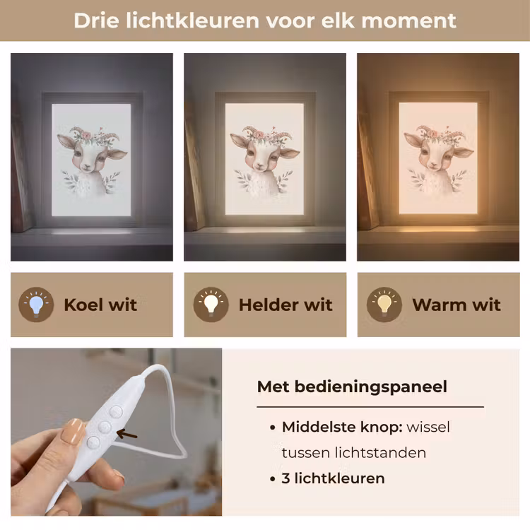 Nachtlampje - Geit - Dier - Bohemian - Bloemen - Boho — 5