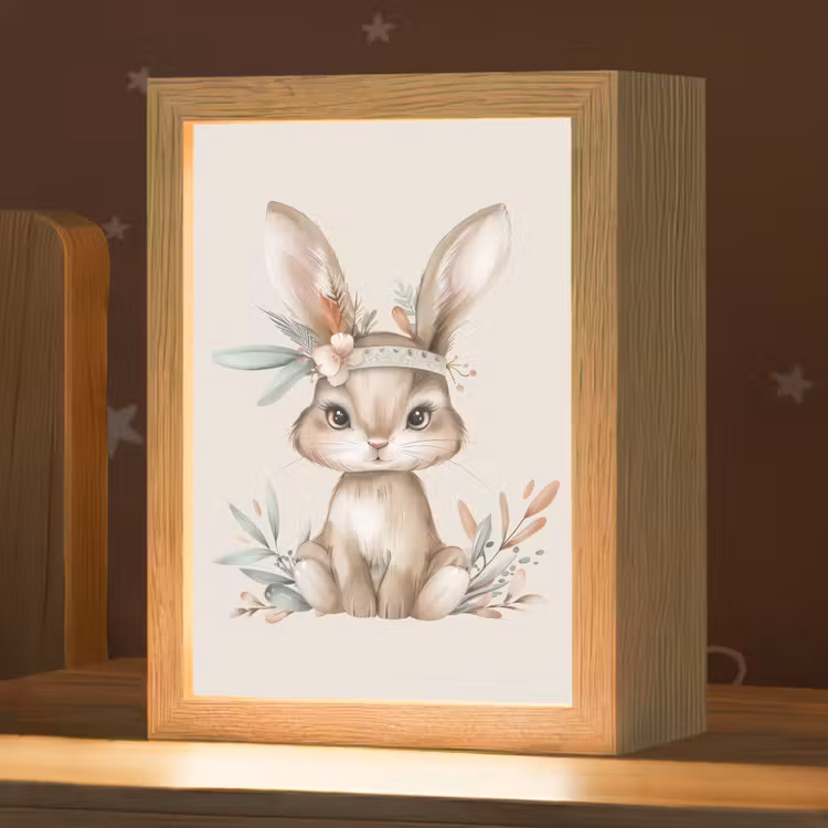 Nachtlampje - Haas - Dier - Bohemian - Pastel kleuren — 1