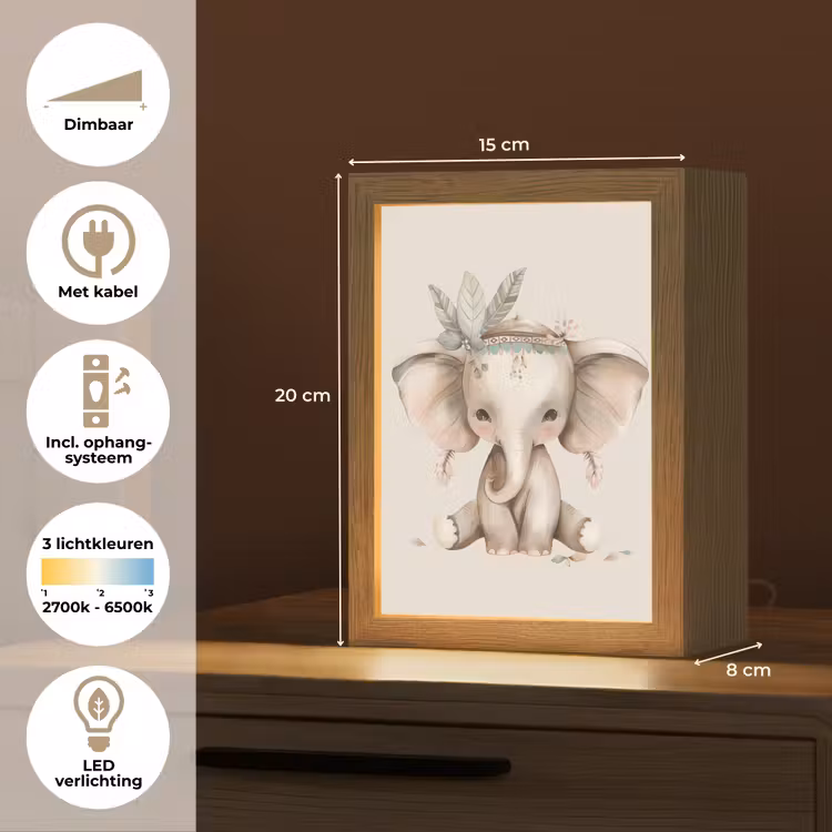 Nachtlampje - Olifant - Bohemian - Dieren - Boho — 2