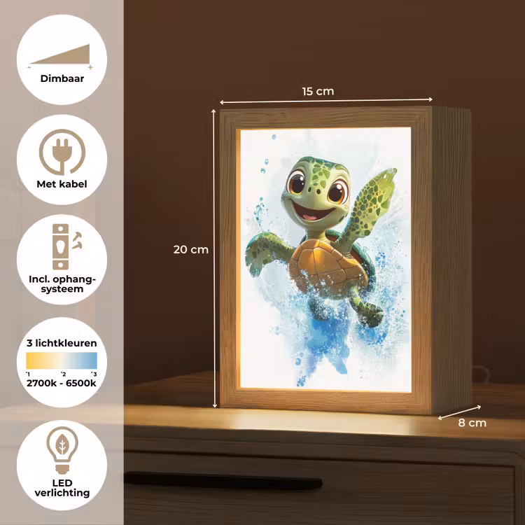 Nachtlampje - Schildpad - Cartoon - Water - Groen — 2