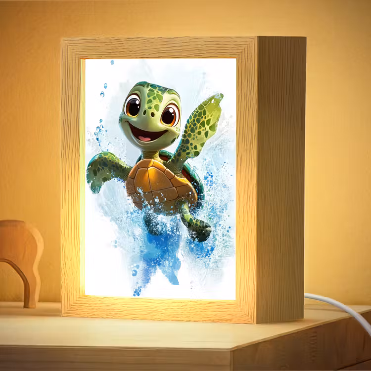 Nachtlampje - Schildpad - Cartoon - Water - Groen — 4