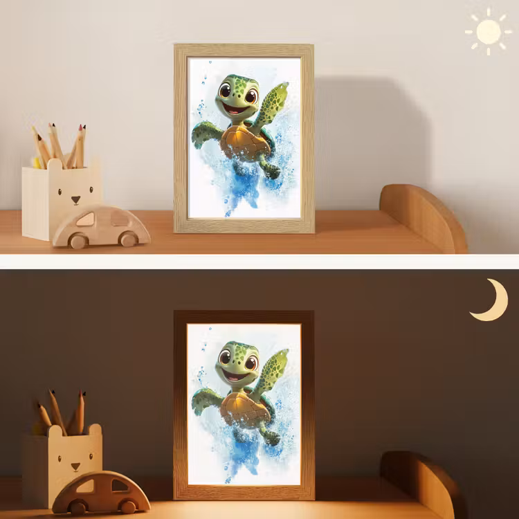 Nachtlampje - Schildpad - Cartoon - Water - Groen — 7
