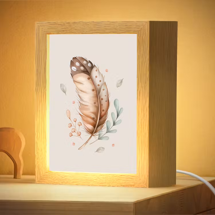 Nachtlampje - Veer - Bohemian - Boho - Pastel kleuren — 4