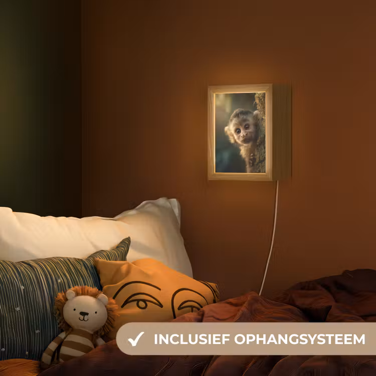 Nachtlampje - Aap - Boomstronk - Bruin — 3