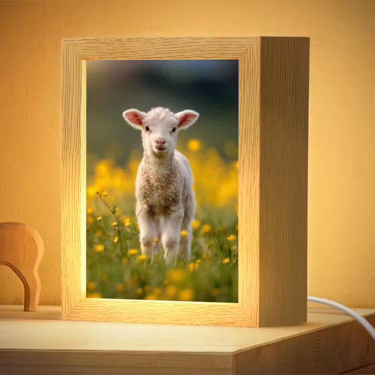 Nachtlampje - Lammetje - Gras - Bloemen - Geel — 4