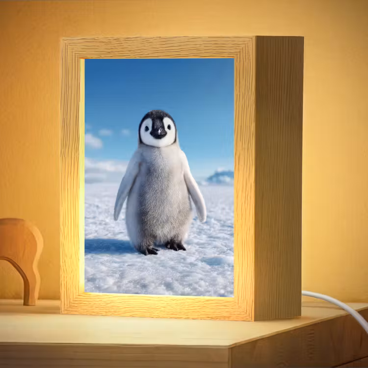 Nachtlampje - Pinguïn - Sneeuw - Landschap - Wit — 4