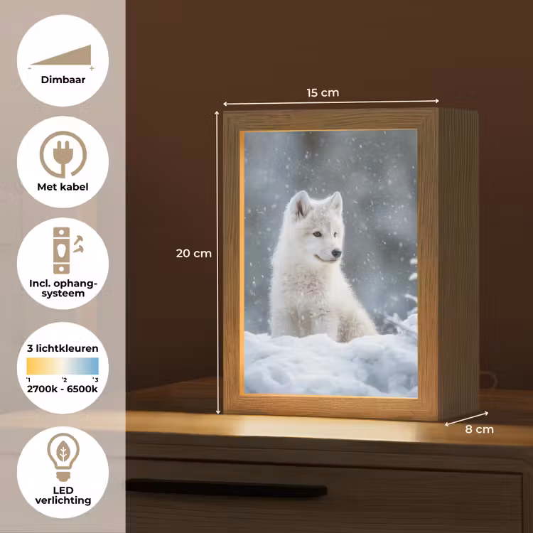 Nachtlampje - Wolf - Pup - Sneeuw — 2