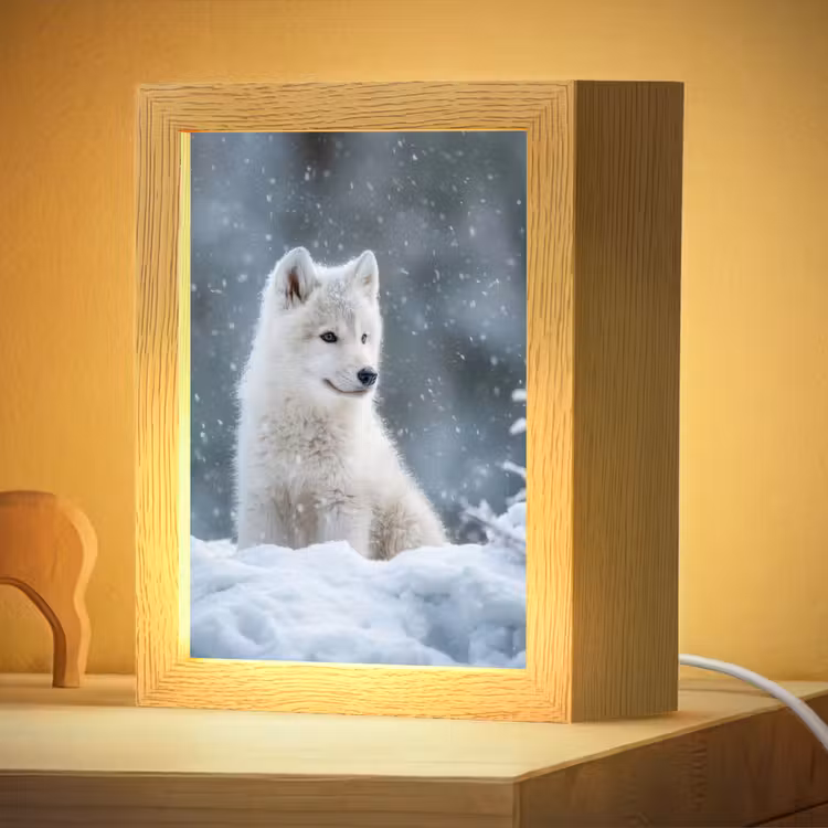 Nachtlampje - Wolf - Pup - Sneeuw — 4