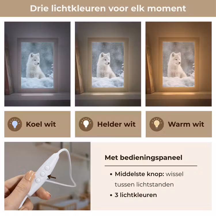 Nachtlampje - Wolf - Pup - Sneeuw — 5