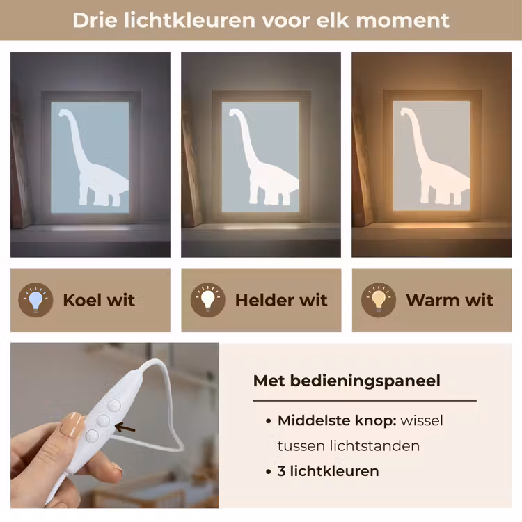 Nachtlampje - Dino - Brachiosaurus - Dinosaurus - Blauw — 5
