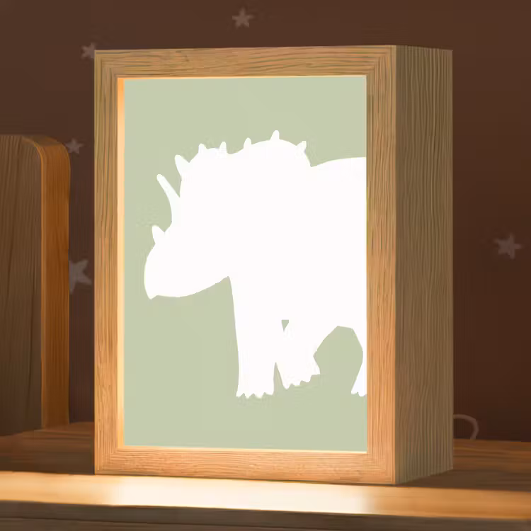 Nachtlampje - Dino - Triceratops - Dinosaurus - Groen — 1