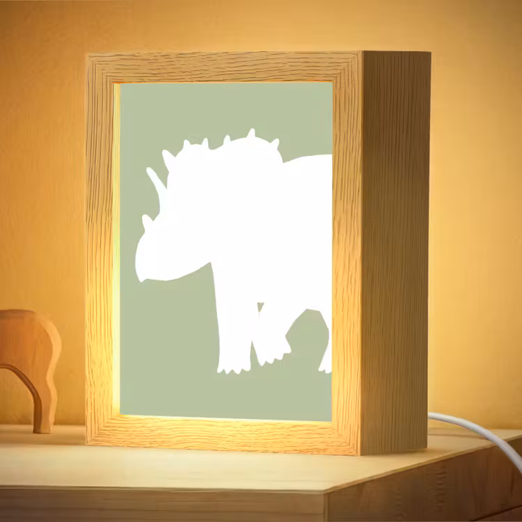Nachtlampje - Dino - Triceratops - Dinosaurus - Groen — 4