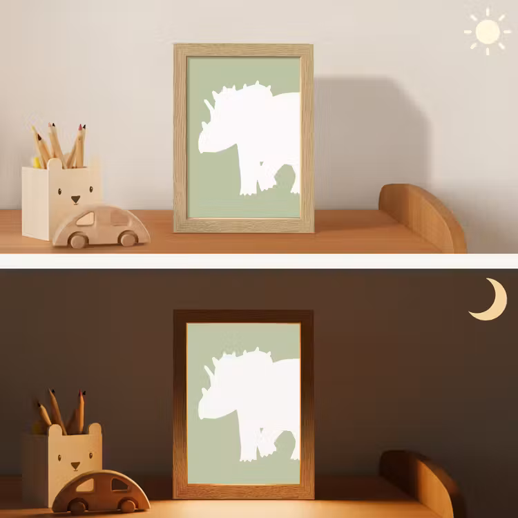 Nachtlampje - Dino - Triceratops - Dinosaurus - Groen — 7
