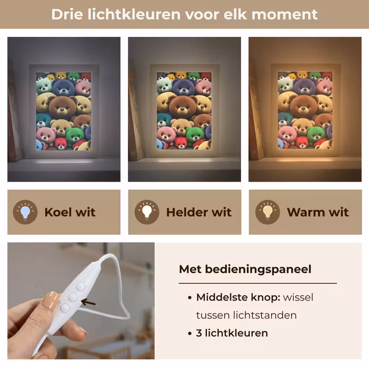 Nachtlampje - Knuffelbeer - Teddy - Design - Kids — 5