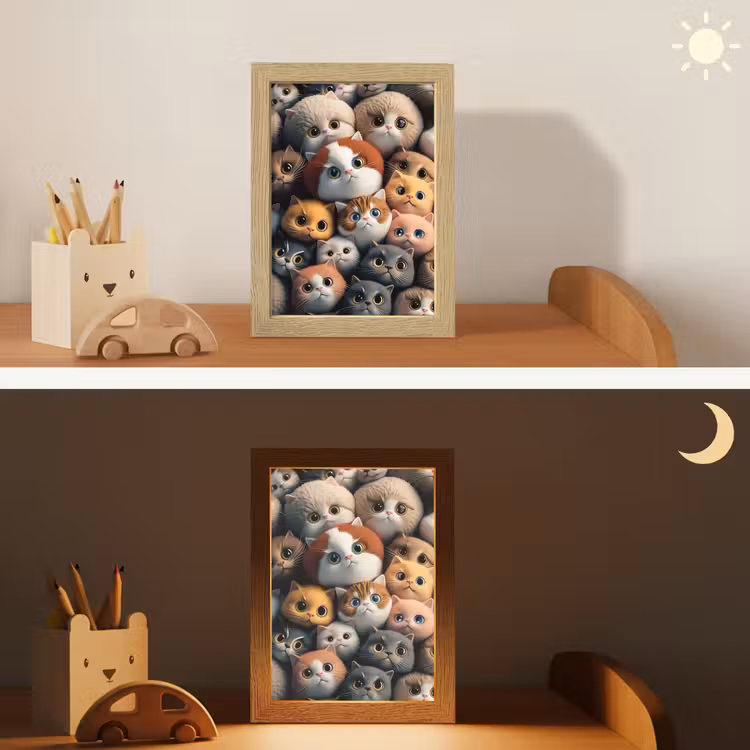 Nachtlampje - Poes - Kat - Design - Bruin - Grijs - Kids — 7