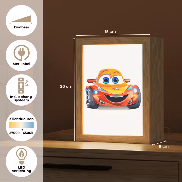 Nachtlampje - Raceauto - Oranje - Jongens - Kinderen - Auto — 2
