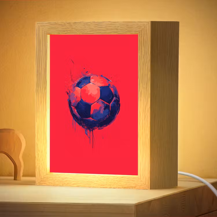 Nachtlampje - Rood - Voetbal - Abstract - Verfspatten — 4