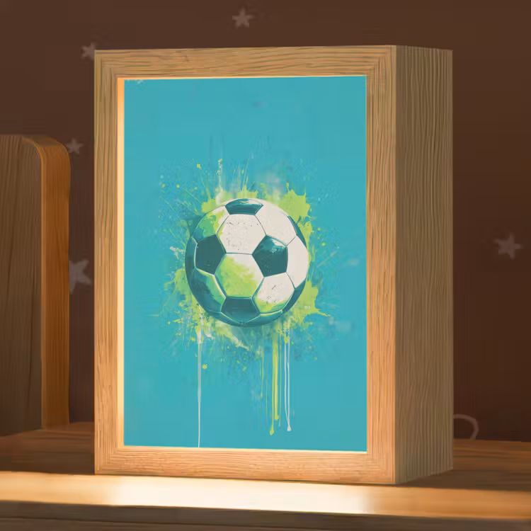 Nachtlampje - Voetbal - Abstract - Verfspatten - Groen — 1