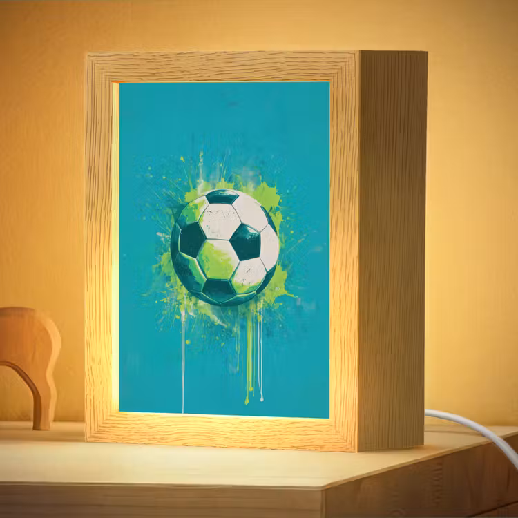 Nachtlampje - Voetbal - Abstract - Verfspatten - Groen — 4