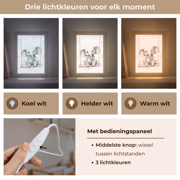 Nachtlampje - Olifant - Dier - Kinderen — 5