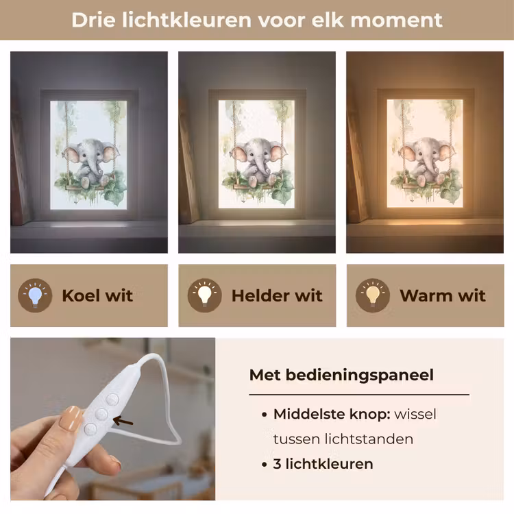 Nachtlampje - Olifant - Dier - Kinderen - Jungle — 5