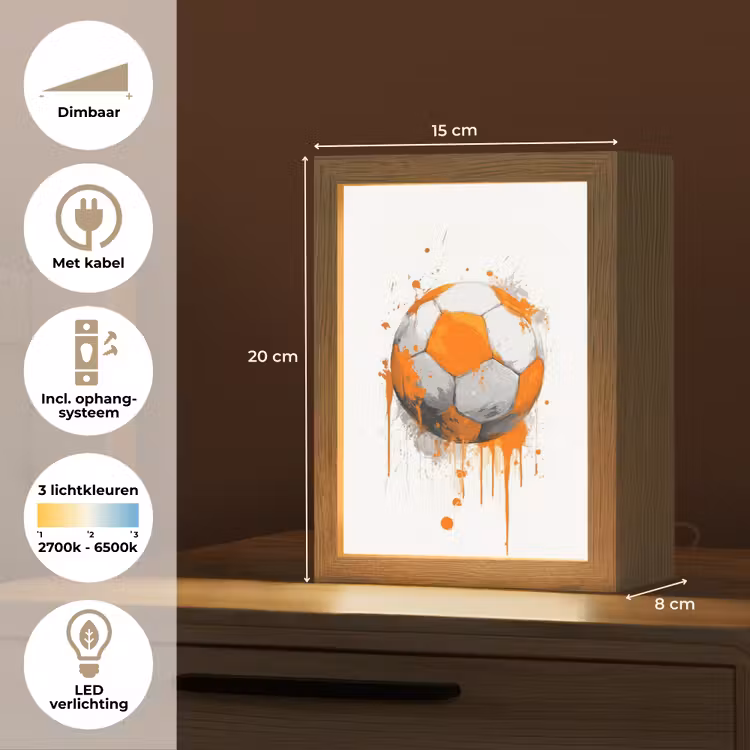 Nachtlampje - Voetbal - Abstract - Oranje - Verfspatten — 2