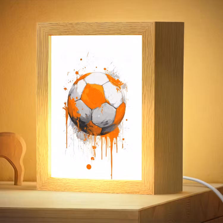 Nachtlampje - Voetbal - Abstract - Oranje - Verfspatten — 4