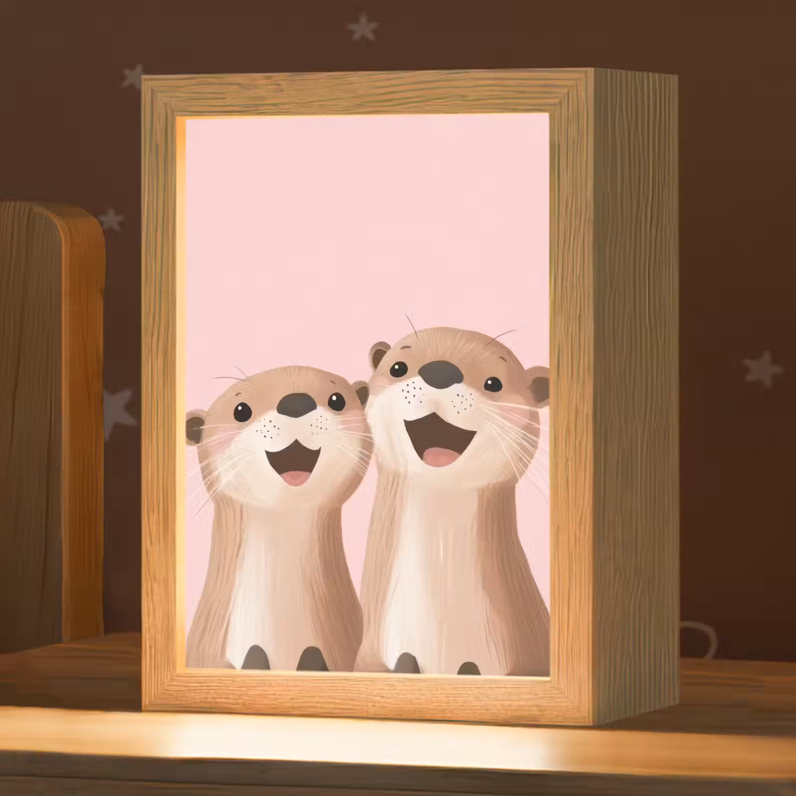 Nachtlampje - Otters - Glimlach - Bruin — 1