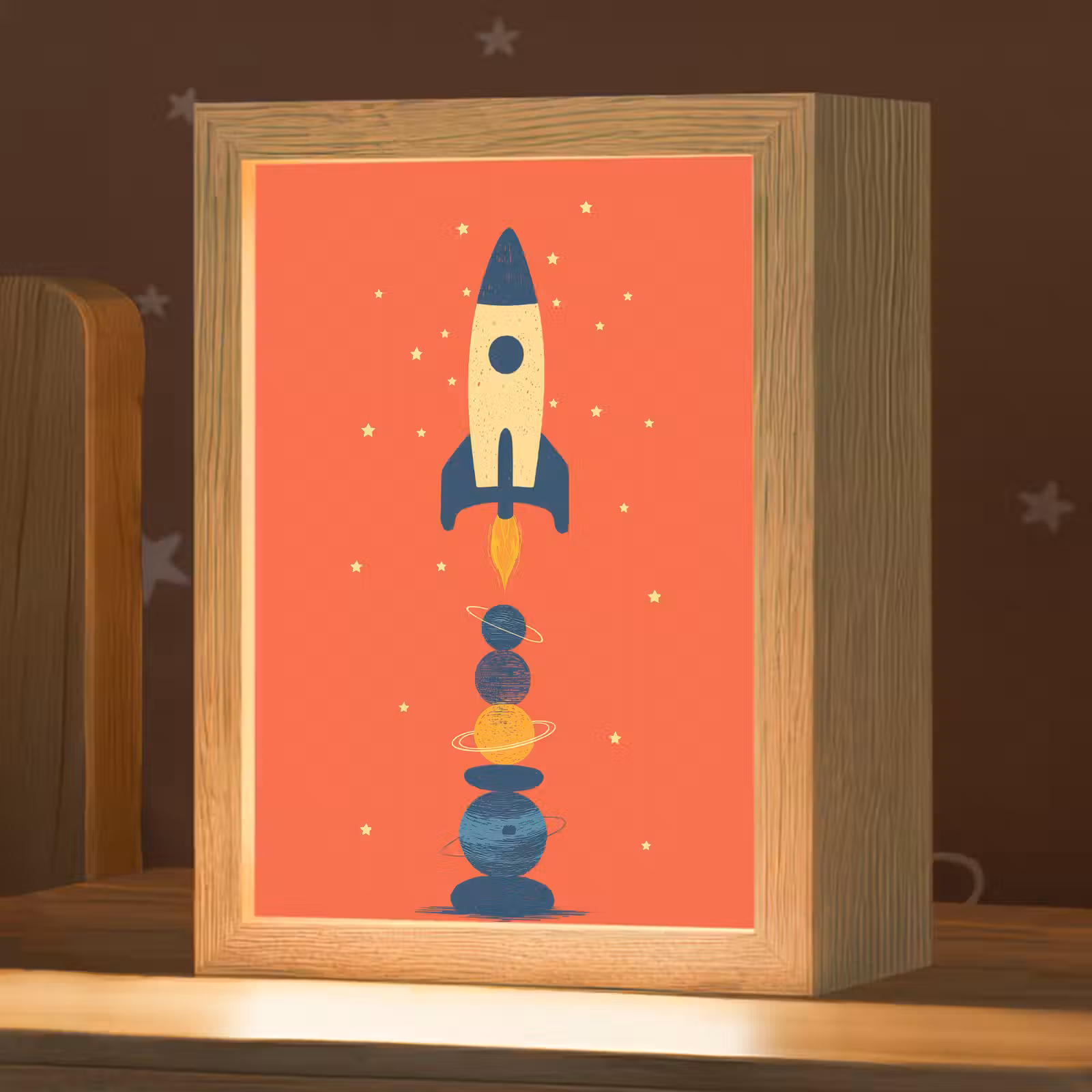 Nachtlampje - Raket - Planeten - Rood — 1