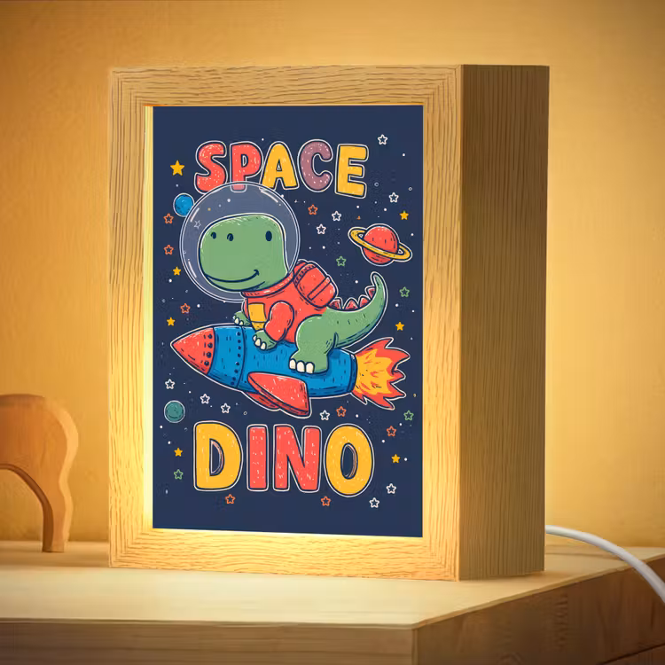 Nachtlampje - Dino - Raket - Kleurrijk — 4