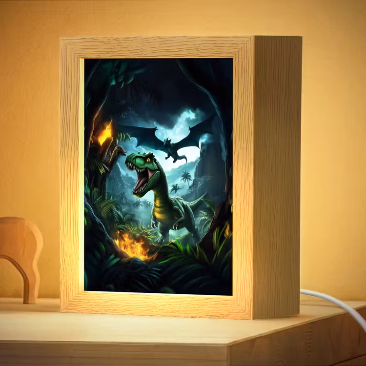Nachtlampje - Dinosaurus - Draak - Jungle - Groen — 4