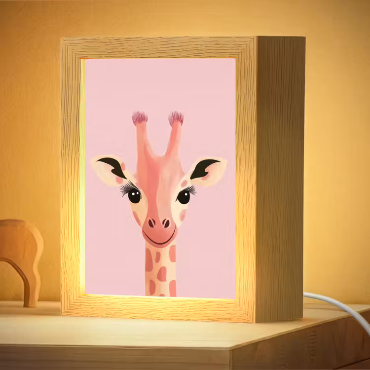 Nachtlampje - Giraffe - Illustratie - Roze — 4