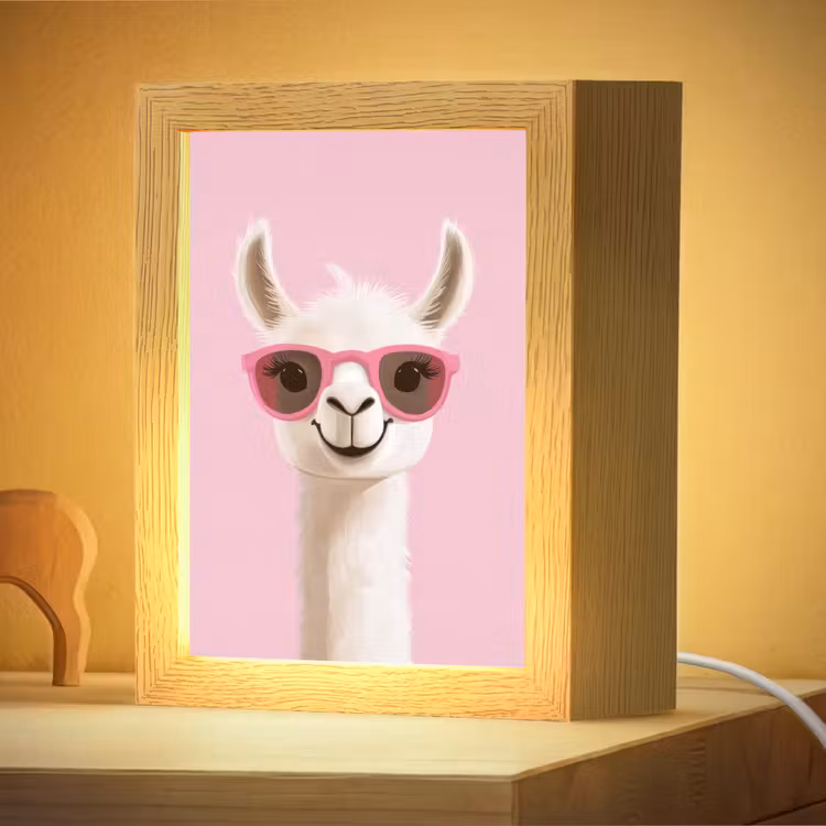 Nachtlampje - Lama - Zonnebril - Roze — 4