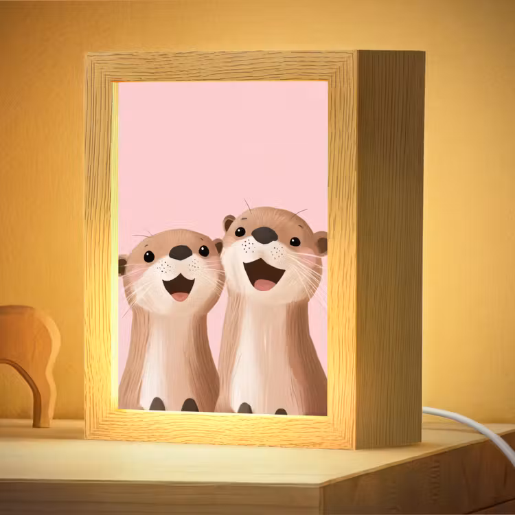 Nachtlampje - Otters - Glimlach - Bruin — 4
