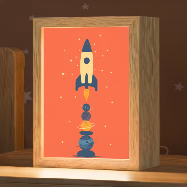 Nachtlampje - Raket - Planeten - Rood — 1