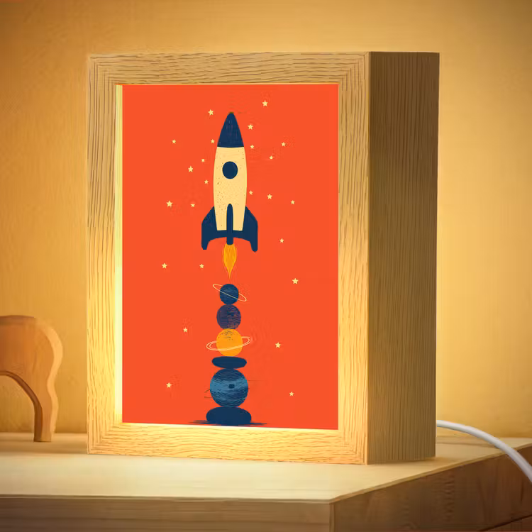 Nachtlampje - Raket - Planeten - Rood — 4