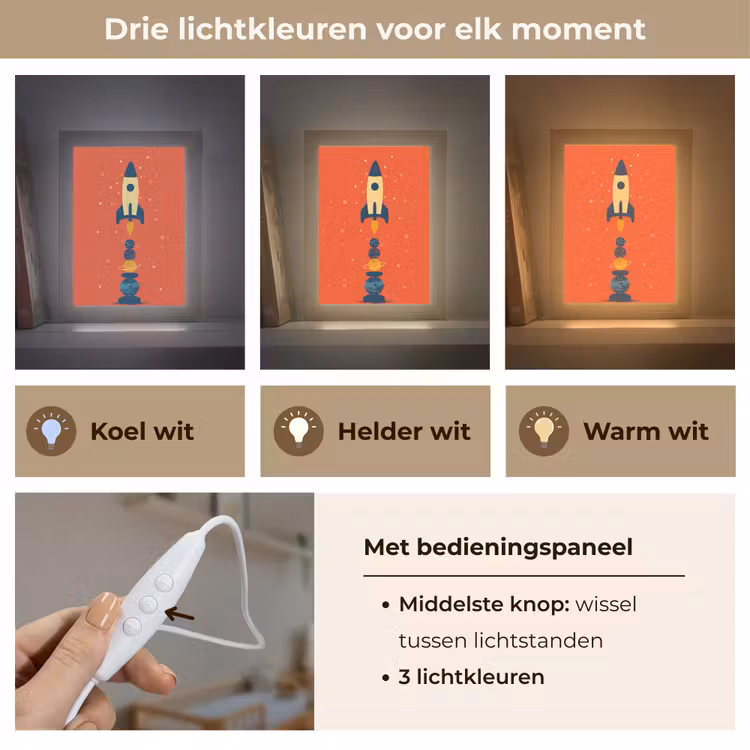 Nachtlampje - Raket - Planeten - Rood — 5