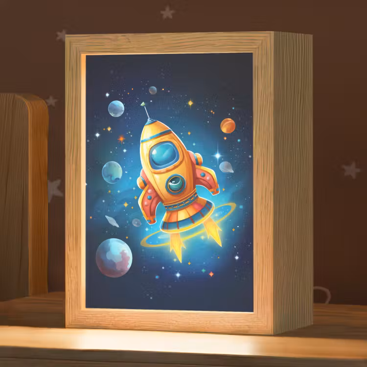 Nachtlampje - Raket - Ruimte - Planeten - Kinderen - Jongen — 1
